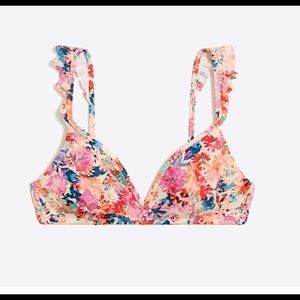 J Crew Ruffle-shoulder French Top Bikini—Marigold